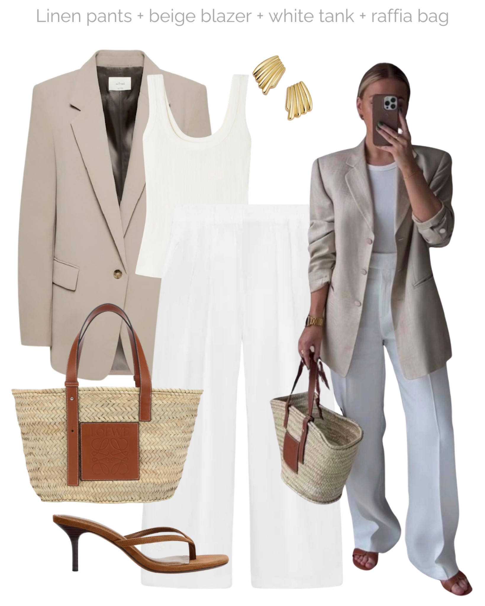 Spring & summer office outfit with white linen pants 🤍

Tags: aritzia generation blazer, white tank top, Zara pleated pants, Zara kitten heeled sandals, neutral aesthetic, capsule wardrobe, work outfit, office look

Image credit @mildagud via Pinterest

#LTKootd #LTKWorkwear #LTKdayinmylife