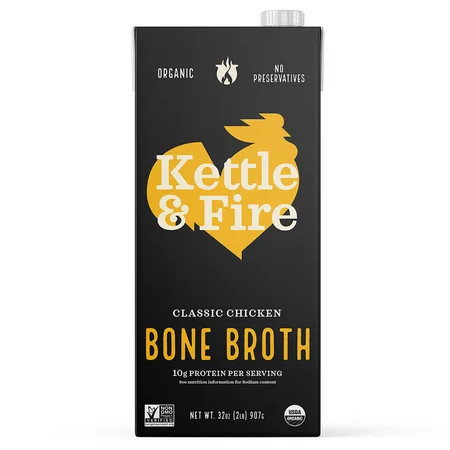 Kettle & Fire Classic Chicken Bone Broth, Shelf-Stable, 32 oz | Walmart (US)