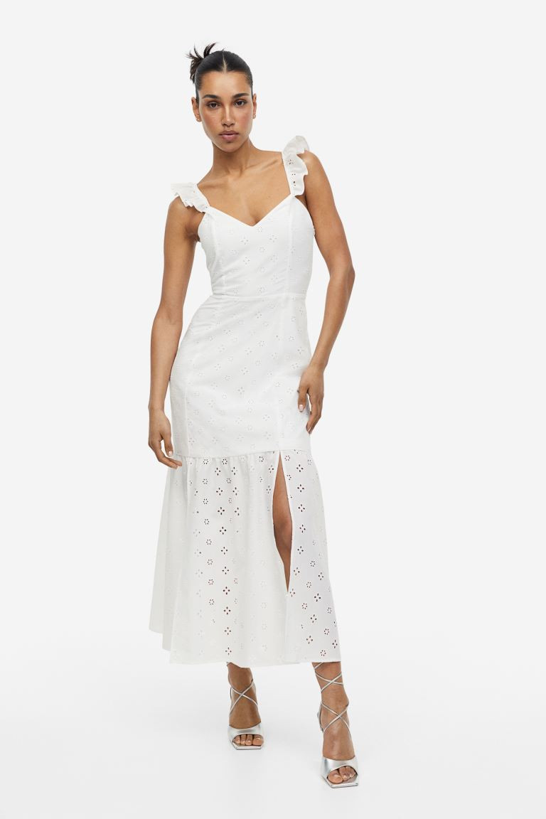 Curvy Fit Eyelet Embroidered Open-backed Dress | H&M (US + CA)