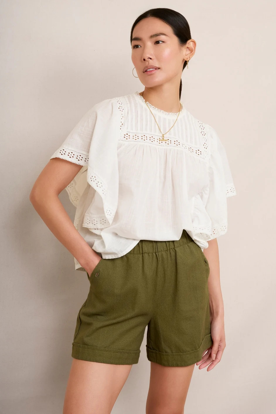 Olivia Lace Blouse - Ivory | WYSE London