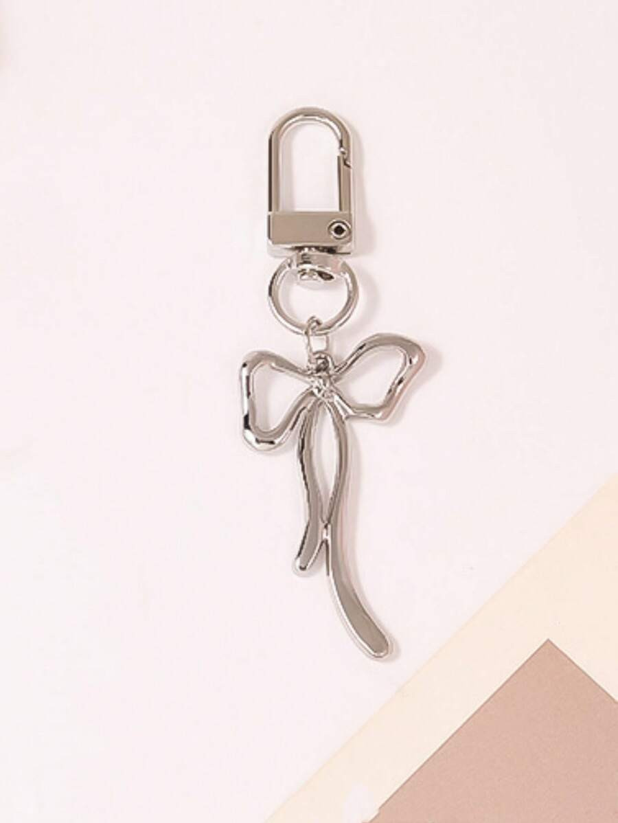 1pc Women's Ins Style Simple Elegant Bow Keychain, Girly Key Holder Bag Charm Decoration | SHEIN