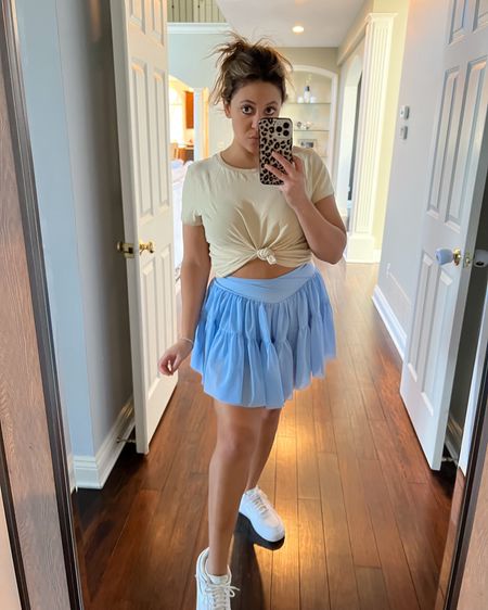 Casual + girly summer ootd! Love this ruffle skort, perfect for a Disney trip cause it has a tulle top layer! Paired it with a beige crop top, these are soft and a summer staple. 

Disney outfit. Summer outfit. Spring outfit. Amazon fashion. Amazon finds. Nike Air Force ones. Casual outfit. 

#LTKTravel #LTKStyleTip #LTKFindsUnder100