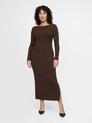 Boatneck Rib Midi Sweater Dress | Gap (CA)