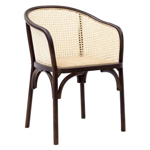 Tate Rattan Armchair, Black/Natural | One Kings Lane