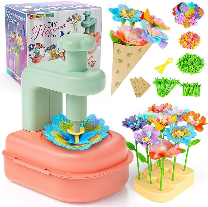 beefunni Flower Bouquet Craft Kit, Easter Basket Stuffers Gifts for Kids, DIY Craft Toys for Kids... | Amazon (US)