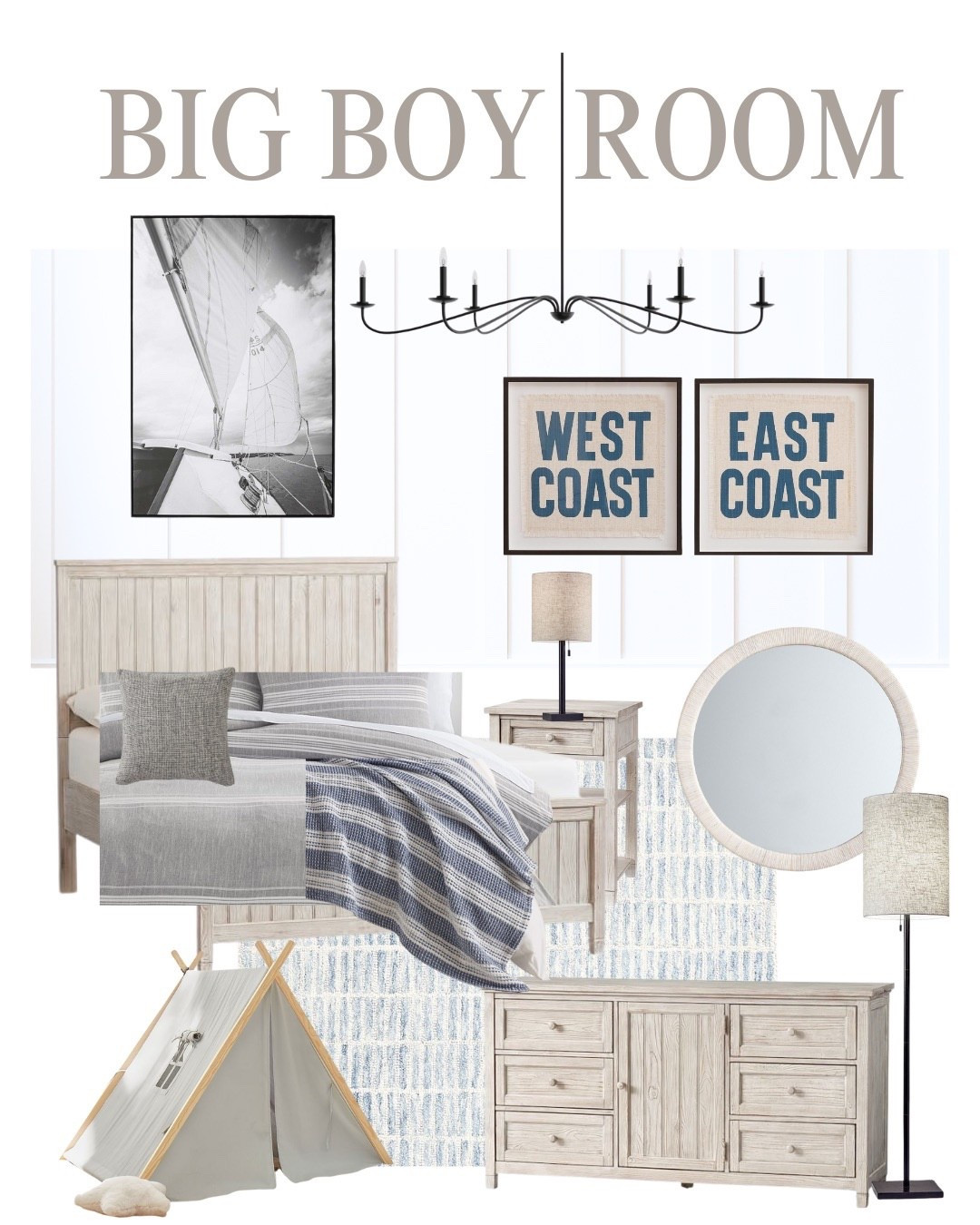 A soft, calming space for a boy who feels just as at home in the waves as he does in wide open fields. We blended subtle coastal tones with rustic touches to reflect both sides of his story—rooted in nature, full of heart, and designed to grow with him.


#LTKHome #LTKFamily #LTKKids