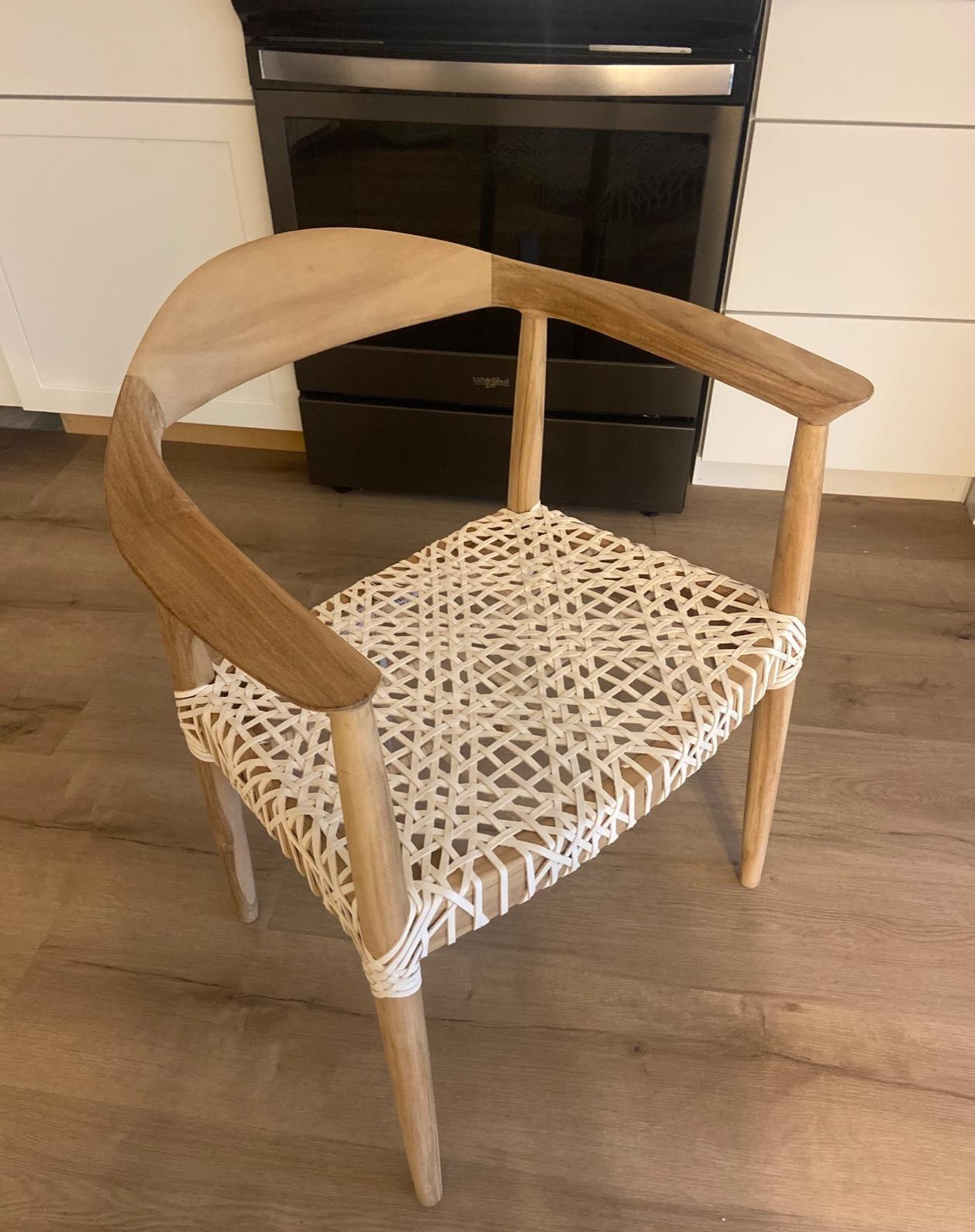 Safavieh Home Bandelier 17-inch Boho Modern Woven Arm Chair, Black/Black | Amazon (US)