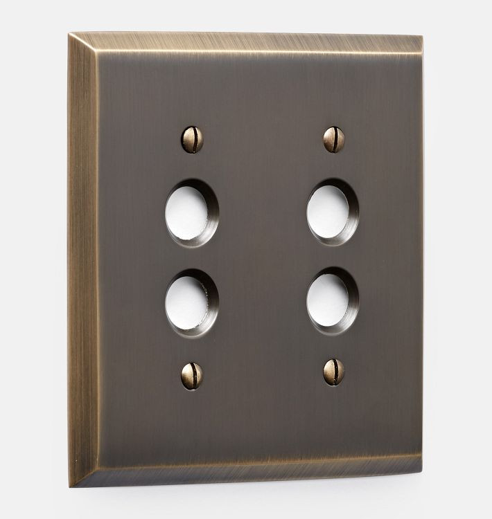 Lewis Double Push-Button Switchplate | Rejuvenation