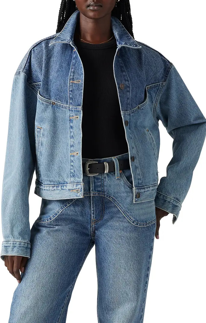 Shrunken '90s Western Denim Trucker Jacket | Nordstrom