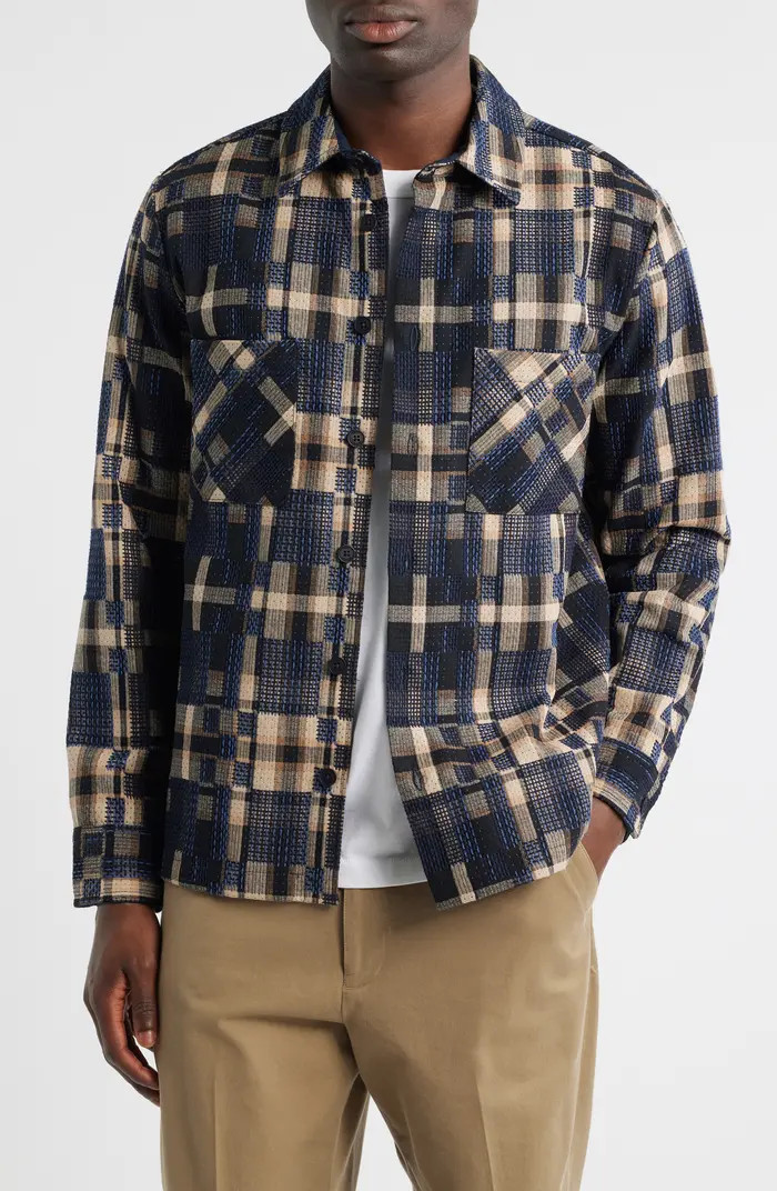 Whiting Glitch Check Overshirt | Nordstrom