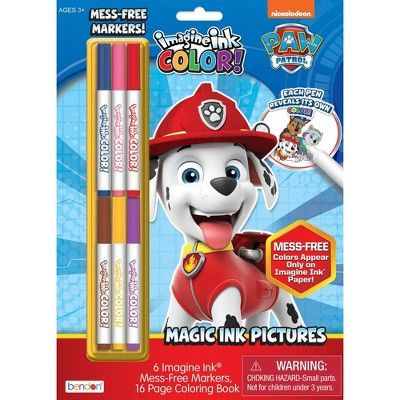 Paw Patrol Imagine Ink Coloring Book with Mess-Free Magic Ink Markers - Bendon | Target