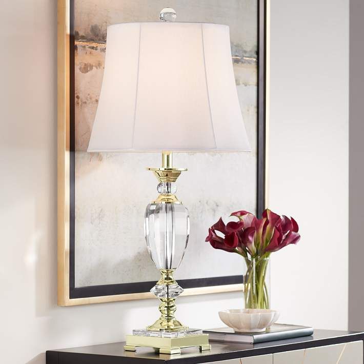 Vienna Full Spectrum Crystal and Brass Table Lamp | Lamps Plus