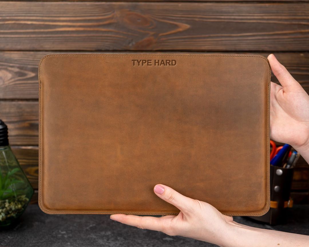 MacBook Pro/Air 13' 14' 16' leather laptop sleeve, leather laptop case, Personalized laptop sleev... | Etsy (UK)