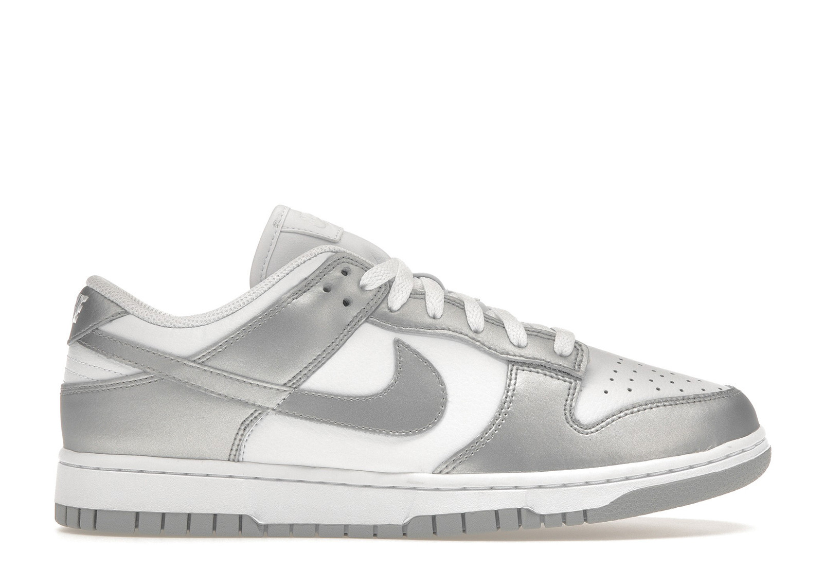 Nike Dunk Low (Women's) Sneakers in White/Metallic Silver/Blue Joy | StockX