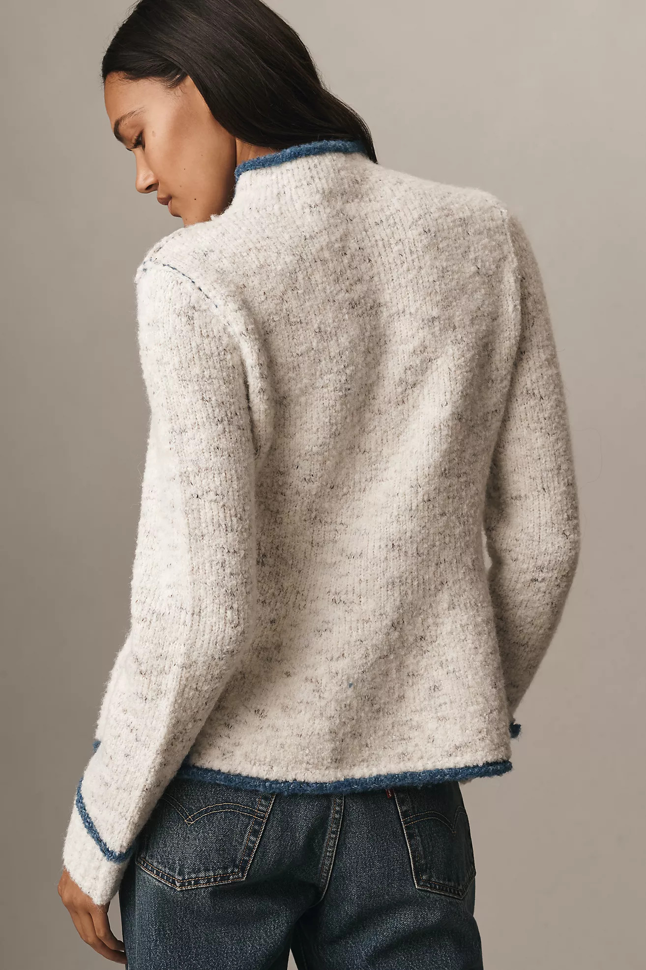 Pilcro Long-Sleeve Mock-Neck Bird Sweater | Anthropologie (US)