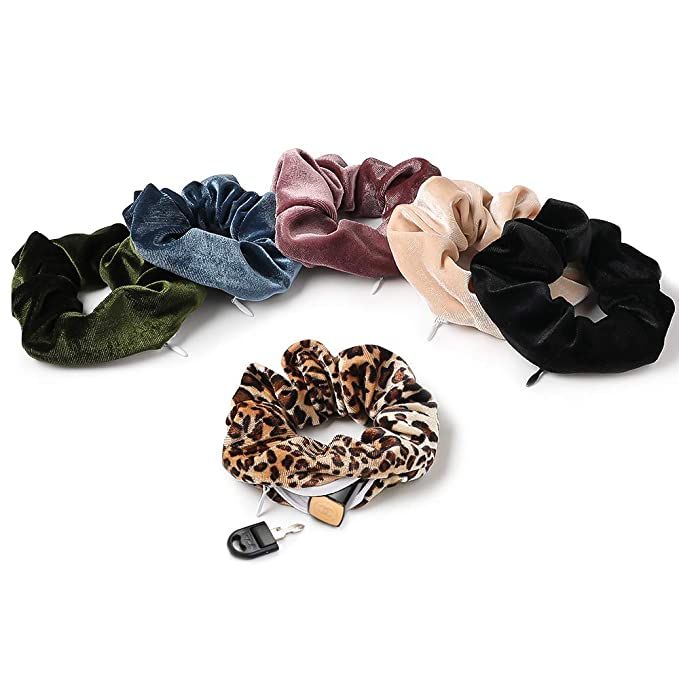 Amazon.com : Velvet Pocket Scrunchies with Zipper Stash Scrunchy Hair Ties : Beauty & Personal Ca... | Amazon (US)