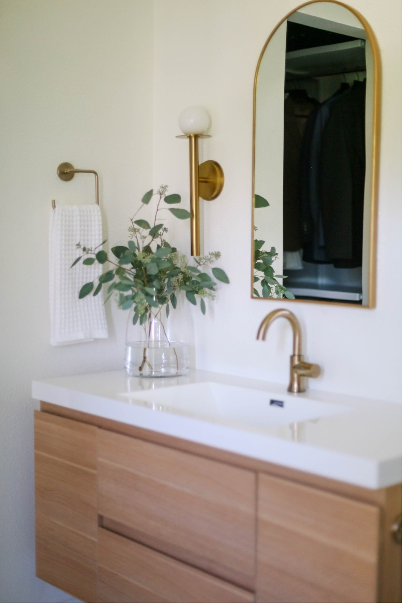 Simple and classic bathroom renovation using brass finishes and neutral tones. We love how this timeless update turned out.

#LTKhome