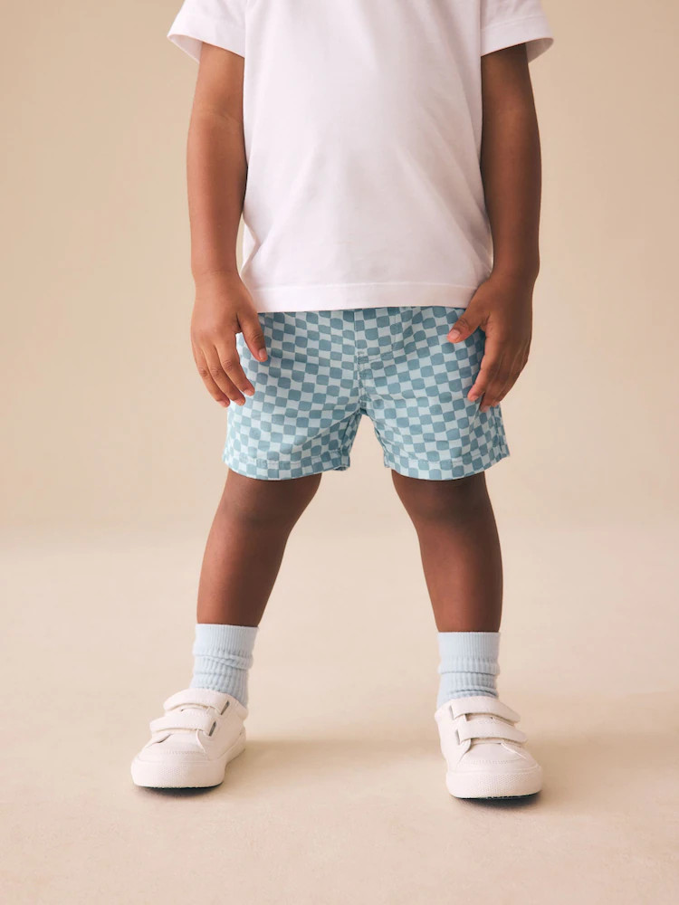 Blue Checkerboard Pull On Shorts (3mths-7yrs) | Next US