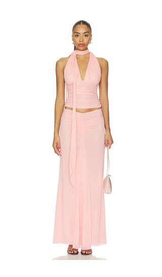 MAJORELLE Chantal Halter Top in Rose. - size XS | Revolve Clothing (Global)