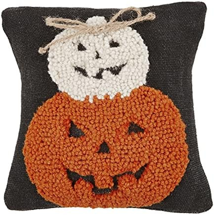 Mud Pie Halloween Mini Hook Pillow, Two Pumpkin | Amazon (US)