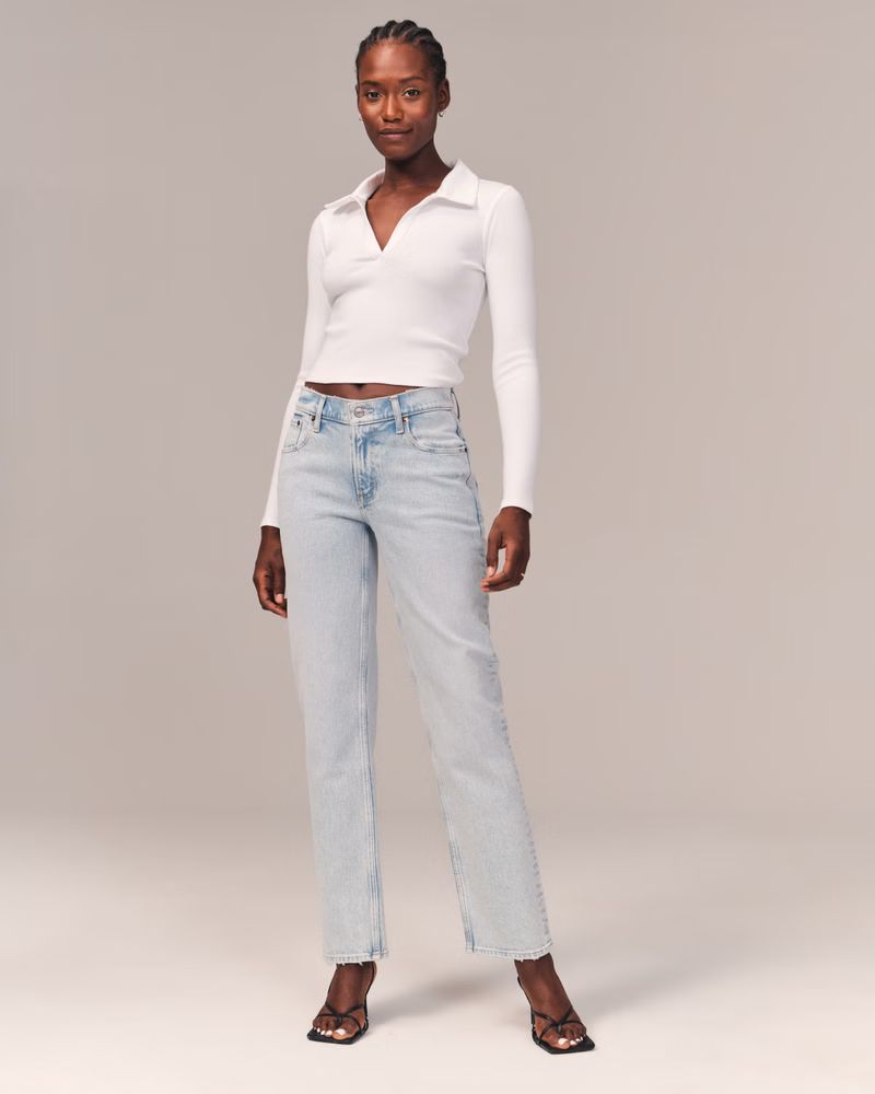 Women's Low Rise 90s Straight Jean | Women's Bottoms | Abercrombie.com | Abercrombie & Fitch (US)