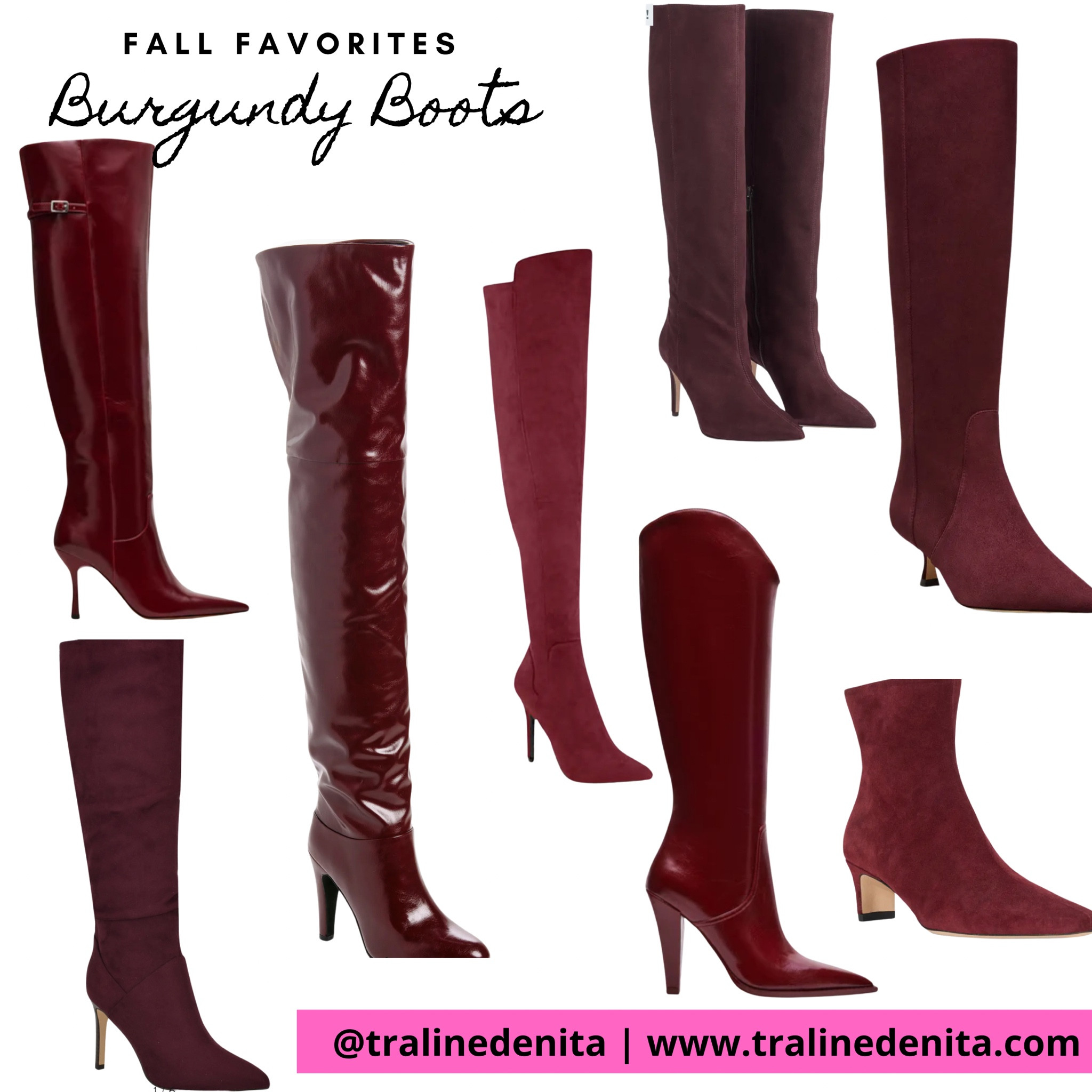 Burgundy Boots are so on trend this season. A few of my favorites I love!! 

#LTKFallSale #LTKShoeCrush #LTKStyleTip