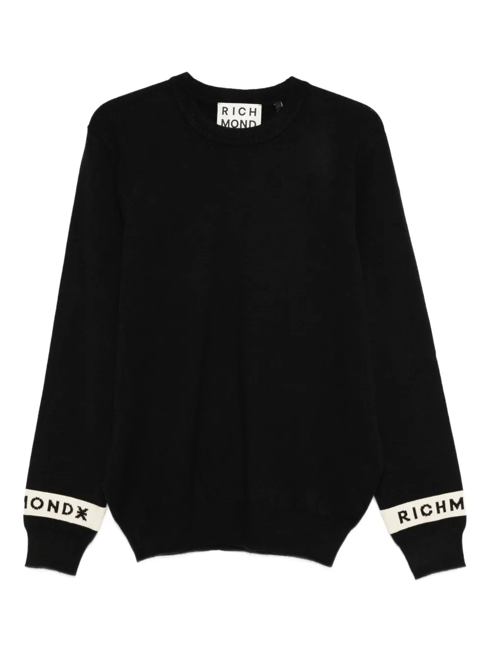John Richmond logo-detail crew-neck sweater - Black | Farfetch Global