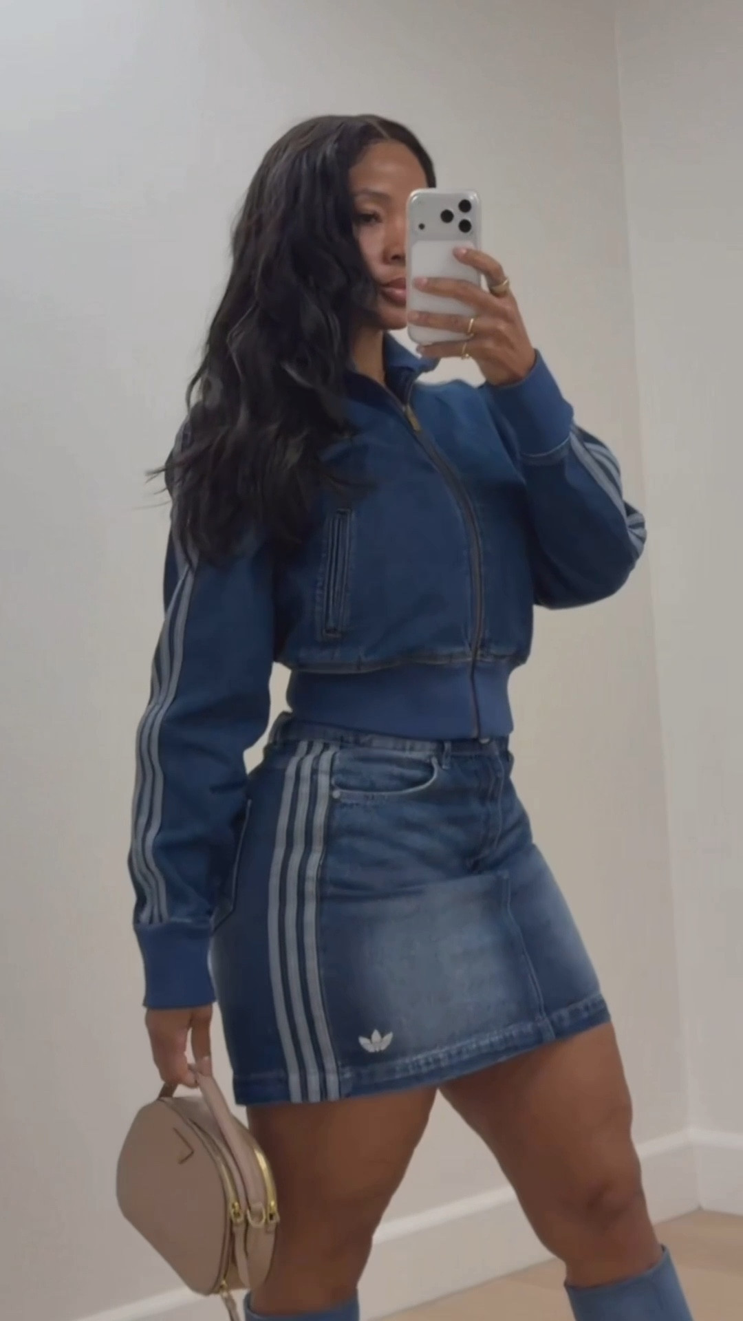 Sporty chic denim moment 🤍
Wearing a denim track jacket + matching skirt set styled with denim boots for an elevated streetwear look. Perfect for errands, travel days, or a cute casual fit that still turns heads.

Everything linked here ✨

#LTKootd #LTKgrwm #LTKNYFW