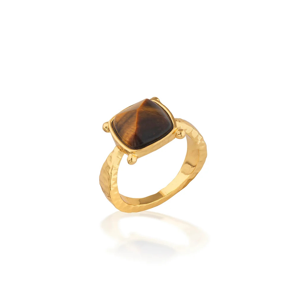 Mystic Eye Gem Ring in Tiger\u2019s Eye | Over The Moon