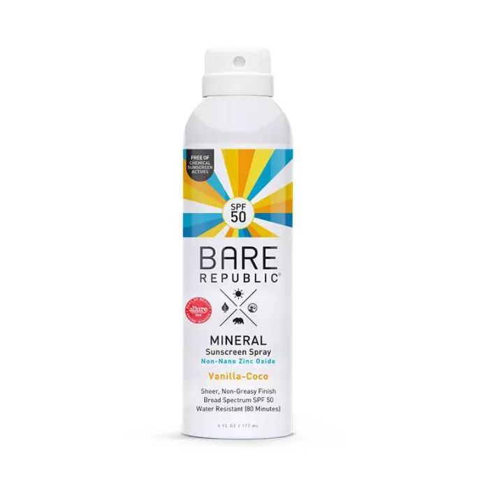 Bare Republic Mineral Sunscreen Vanilla Coco Spray SPF 50 - 6.0 fl oz | Target