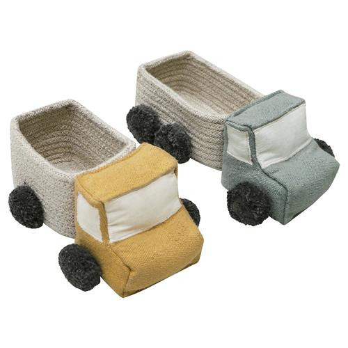 Lorena Canals Mini Truck Modern Classic Natural Cotton Kids Basket - Set of 2 | Kathy Kuo Home