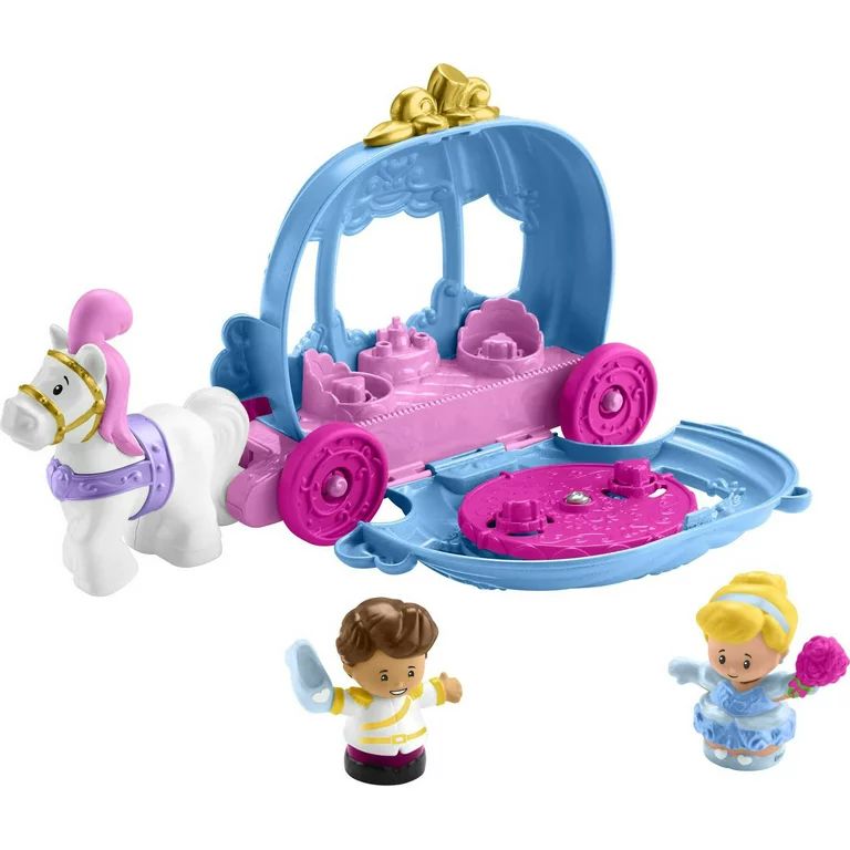 Disney Princess Cinderella’s Dancing Carriage Little People Toddler Playset with Horse & Figure... | Walmart (US)