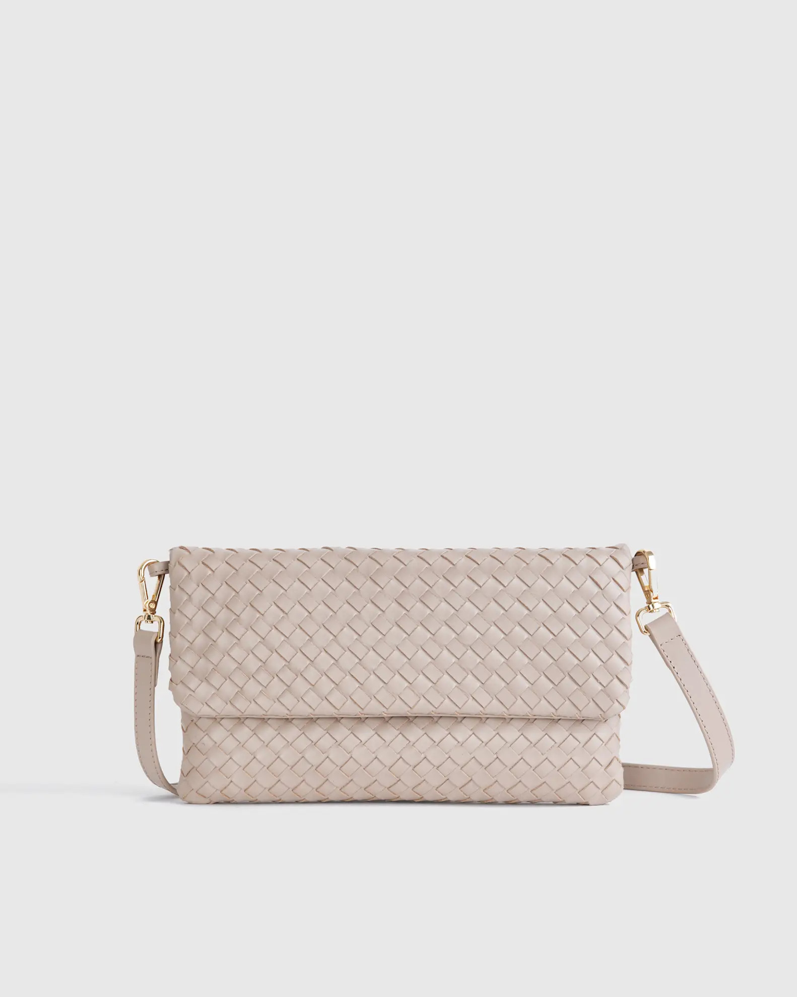 Italian Leather Handwoven Convertible Clutch | Quince