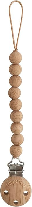 mushie 100% Silicone Baby Pacifier Clip BPA Free | Hera (Faux Wood) | Amazon (US)
