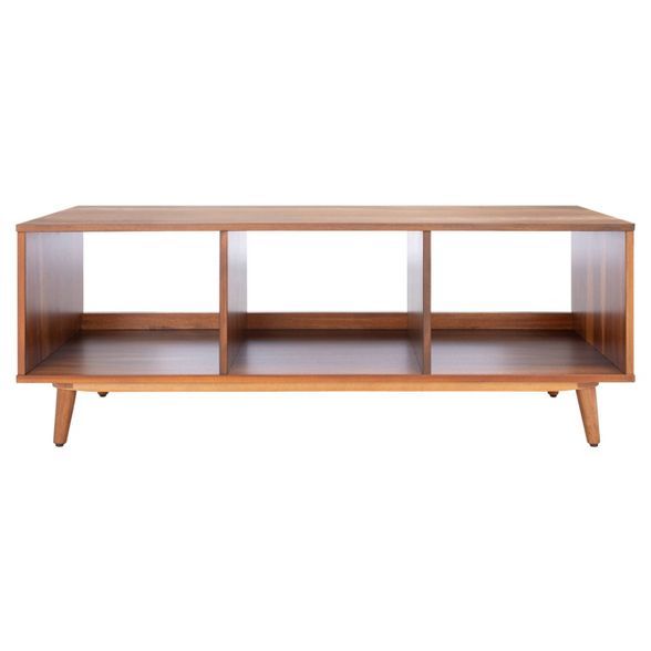 Cricket Open Shelf Media Stand Natural Acacia - Safavieh | Target