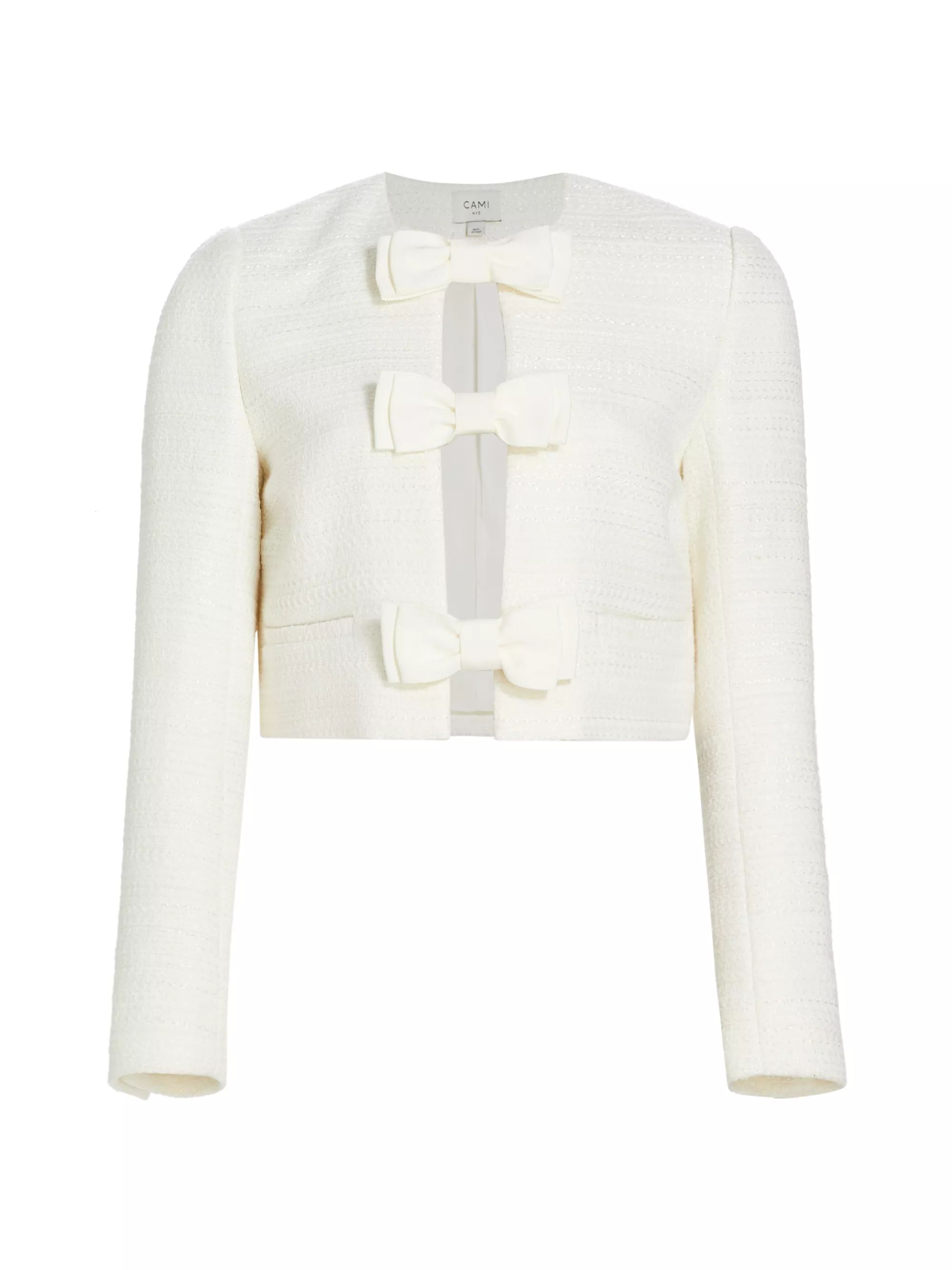 Evangeline Wool-Blend Bow Jacket | Saks Fifth Avenue