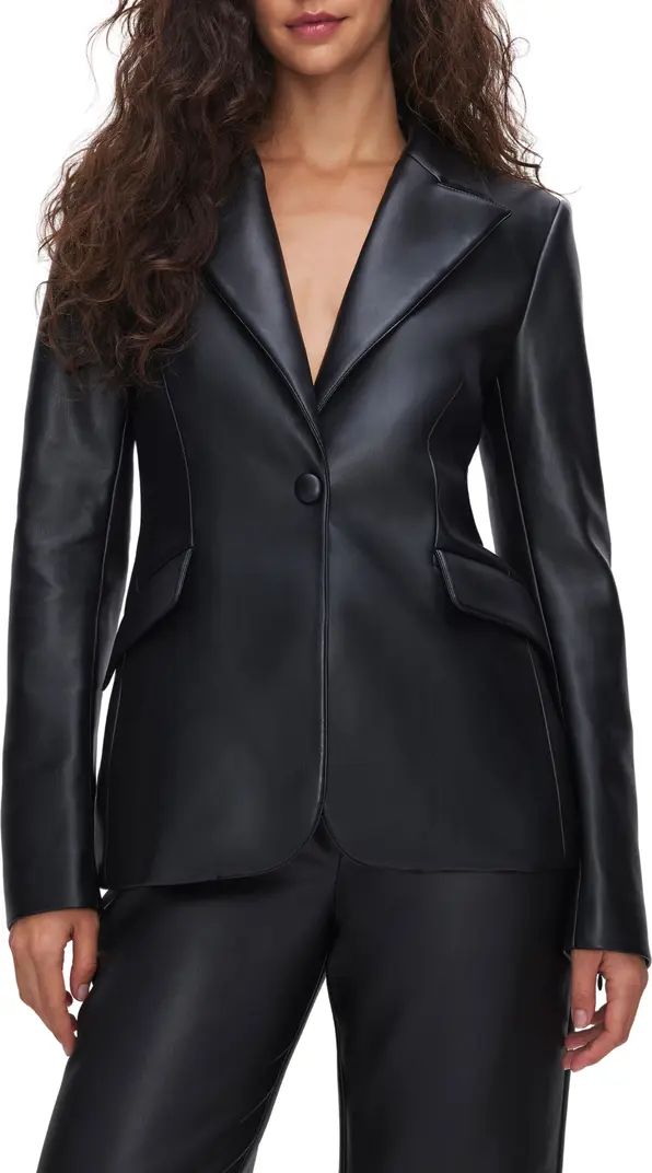 Sculpted Faux Leather Blazer | Nordstrom