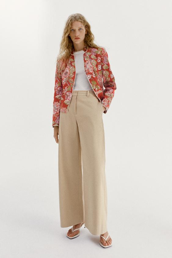 HIGH-WAIST WIDE-LEG TROUSERS | Zara UK