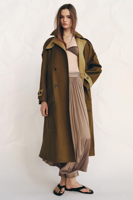 ZW COLLECTION COMBINED LONG TRENCH COAT | Zara US