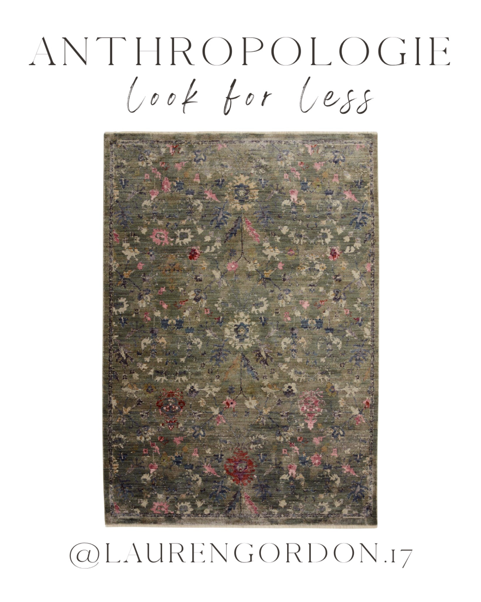 Anthropologie, look for less, designer look for less, Anthro, world market, living room, bedroom, home office, entryway, area rug, green rug, floral rug, 8x10 rug, sale find, west elm, modern home decor, apartment living, apartment decor, studio apartment 

#LTKhome #LTKstyletip #LTKsalealert