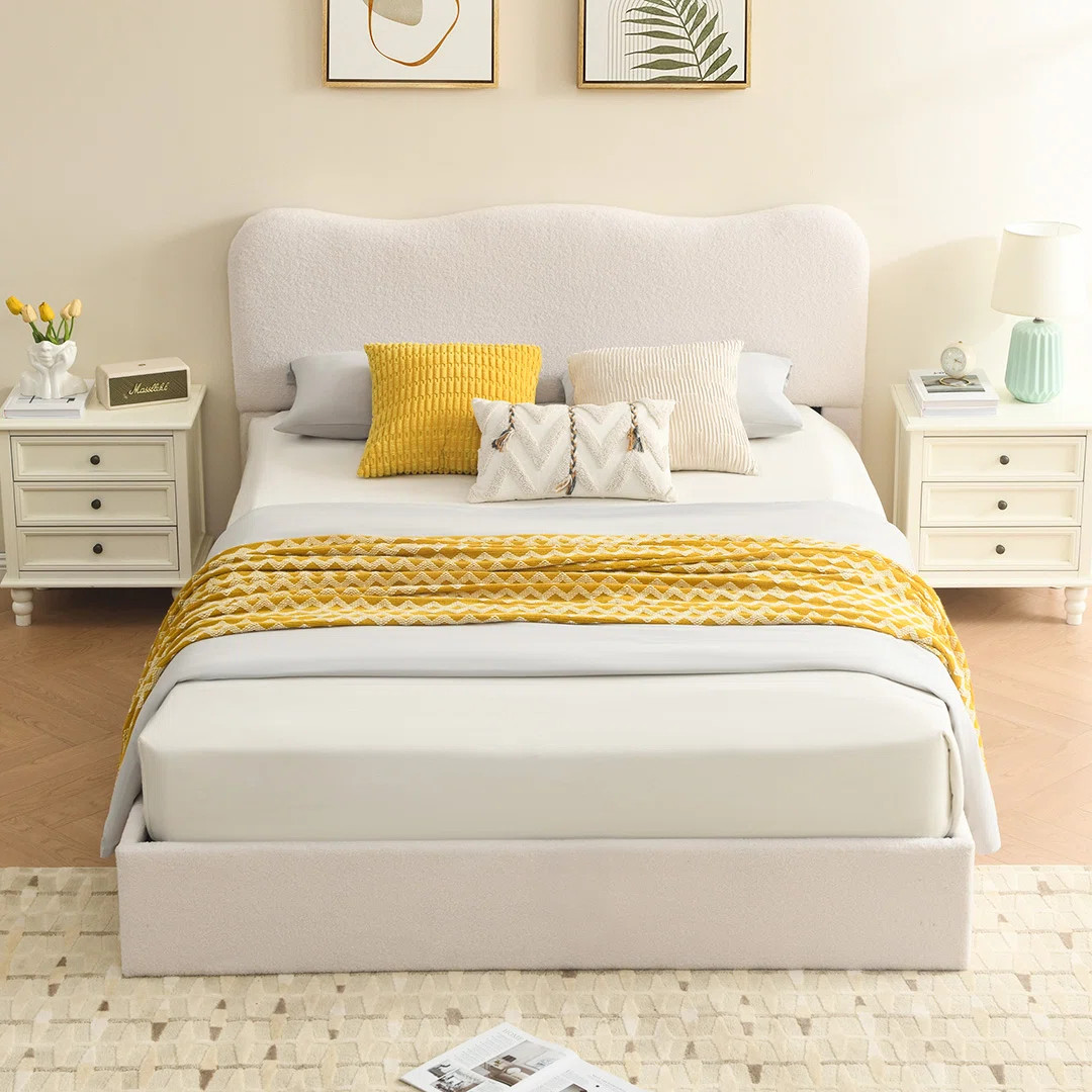 Bensu Boucle Hydraulic Lift Up Storage Upholstered Platform Bed | Wayfair North America