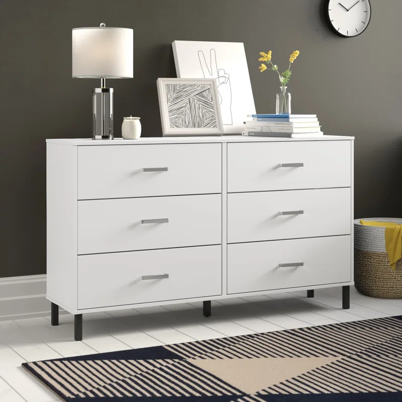Alexei 6 Drawer 58.5'' W Double Dresser | Wayfair North America