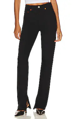 RE/DONE 70s High Rise Skinny Boot in Black from Revolve.com | Revolve Clothing (Global)