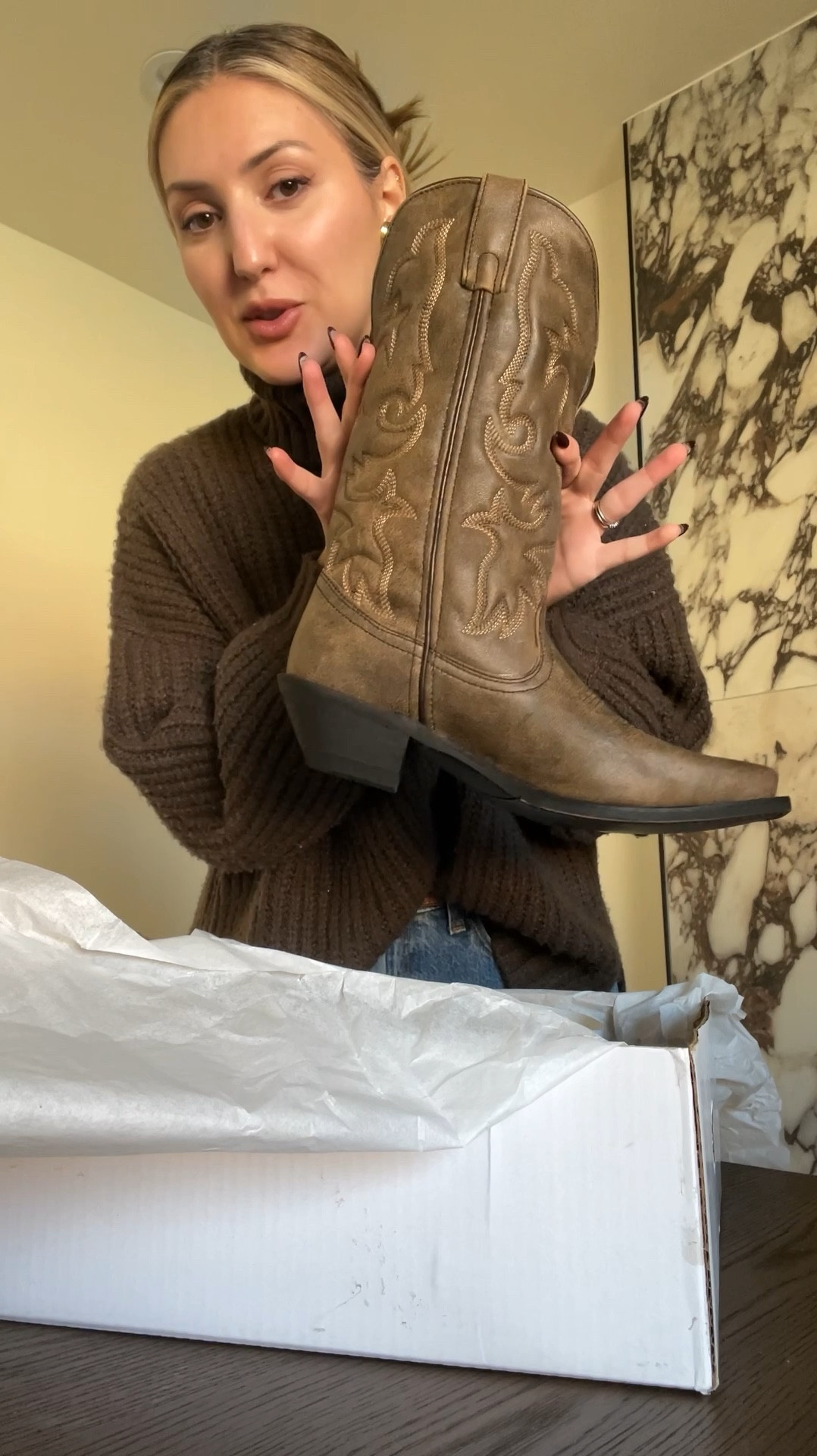 Authentic vintage leather cowboy boots that are actually wearable and so comfy - style Access in Black, TTS or size half down, snip toe, Wide. Makes for such a beautiful gift 🎁 

Gift guide 
Boots 
Fall outfits 
Winter outfits 
Western boots 
Cowboy boots 
Gifts for her 
Gifts for him 

#LaredoPartner #LaredoGiftGuide #ad
@laredowesternboots


#LTKShoeCrush #LTKGiftGuide #LTKCyberWeek
