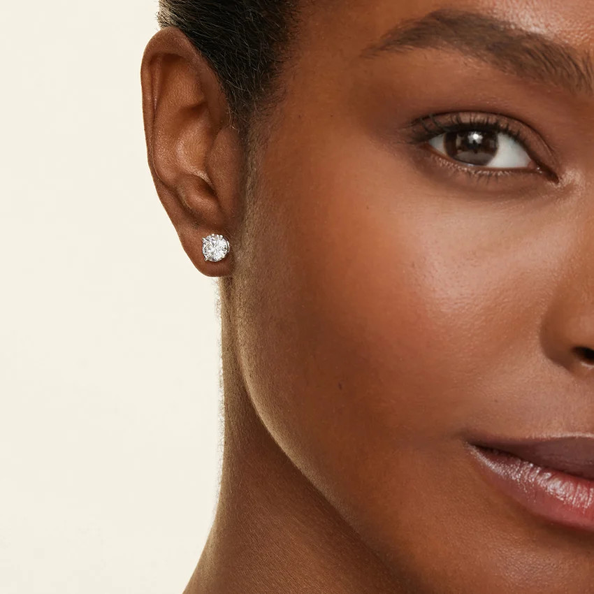 Perfect 4-Prong Certified Lab Diamond Stud Earrings (2 ct. tw.) in 18K White Gold | Brilliant Earth