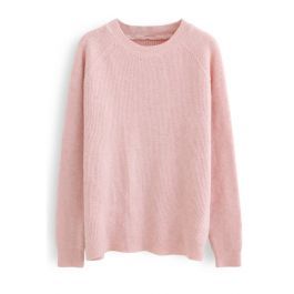 Basic Soft Touch Oversized Knit Sweater in Pink | Chicwish