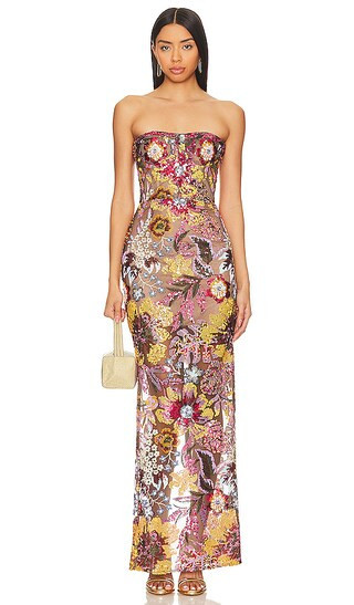 Bronx and Banco Dahlia Maxi Dress in Green. - size M | Revolve Clothing (Global)