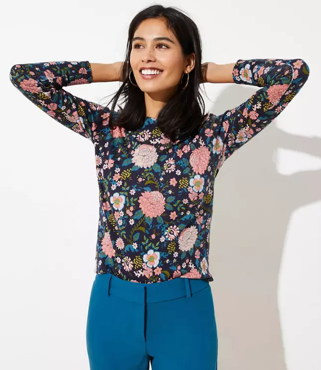 Floral Stitchy Sweater | LOFT | LOFT
