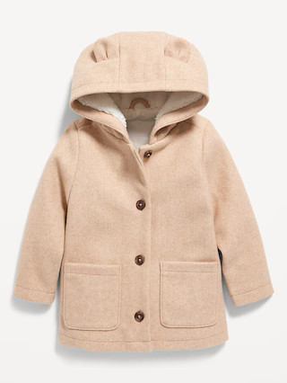 Hooded Button-Front Critter Coat for Toddler Girls | Old Navy (US)