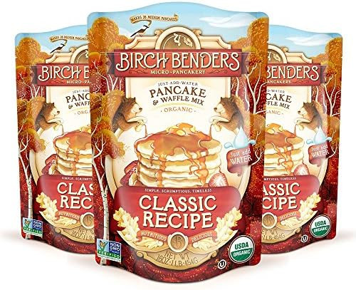 Birch Benders Organic Pancake and Waffle Mix, Whole Grain, Classic, 48 oz (Pack of 3) | Amazon (US)